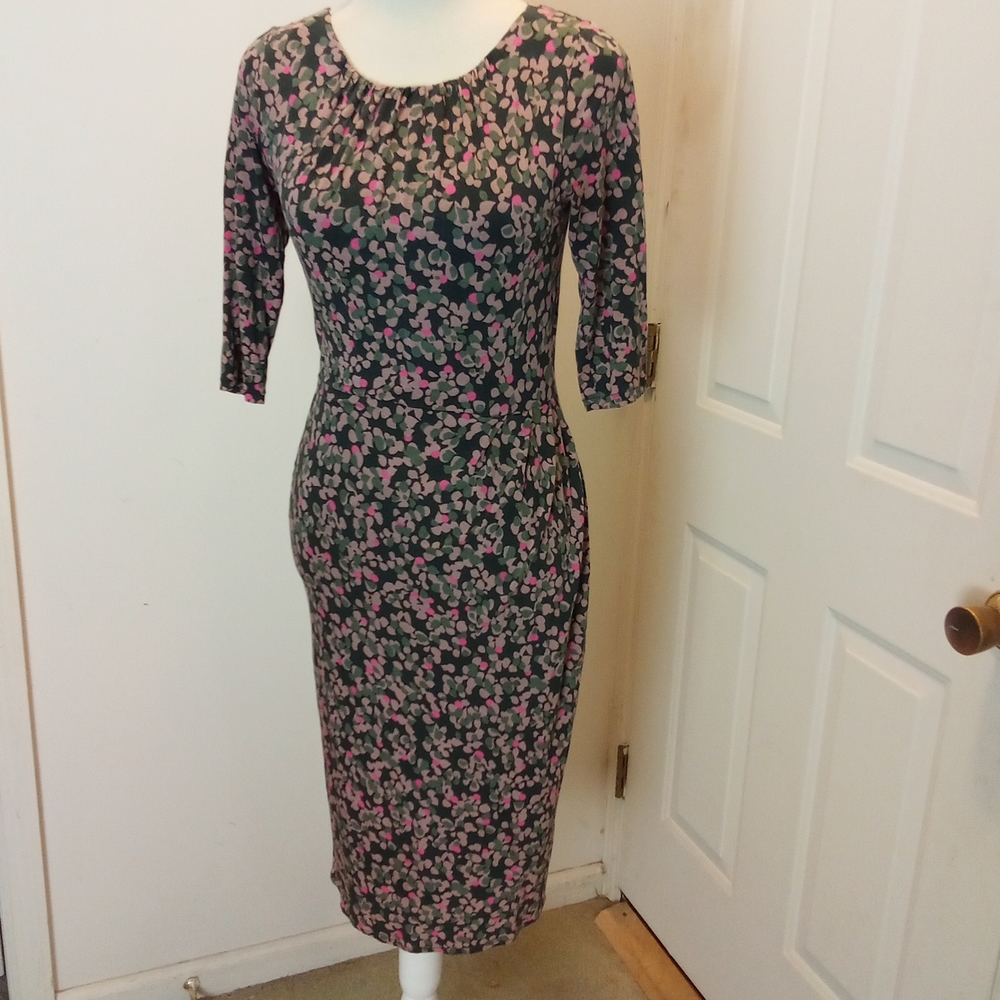 Boden 6L stretchy cozy dress exposed zipper MIDI lined supersoft fitted